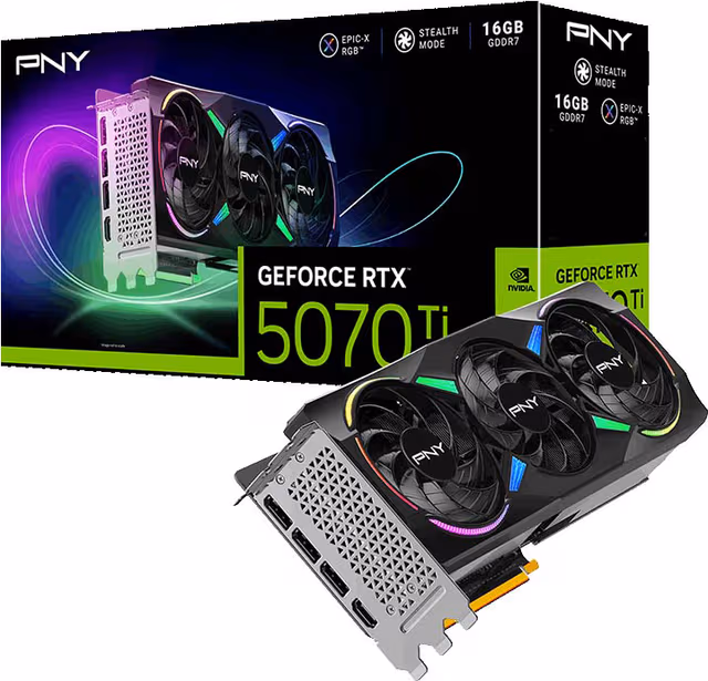 PNY GeForce RTX 5070 Ti 16GB ARGB 3X OC grafikkort