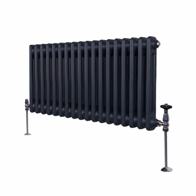 Tradisjonell horisontal 2-søylet radiator - 300 x 832 mm - Antrasittgrå