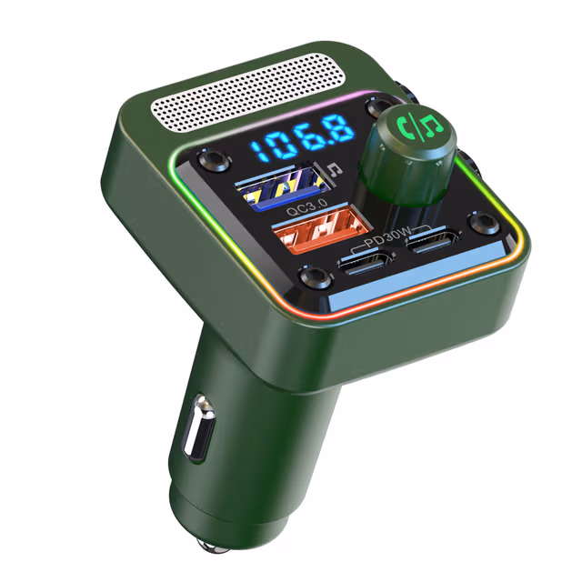 Bil Bluetooth FM-sender Bluetooth V5.0 Grønn