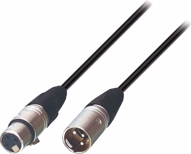 Tasker Speaker Kabel XLR 3p Han - XLR 3p Hun 3.00 m Sort