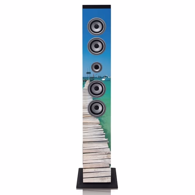 ICES Speakertower med Bluetooth®, PLL FM-radio, USB og SD-spiller