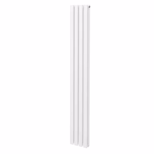 Oval søyle radiator - 1800mm x 240mm - Hvit