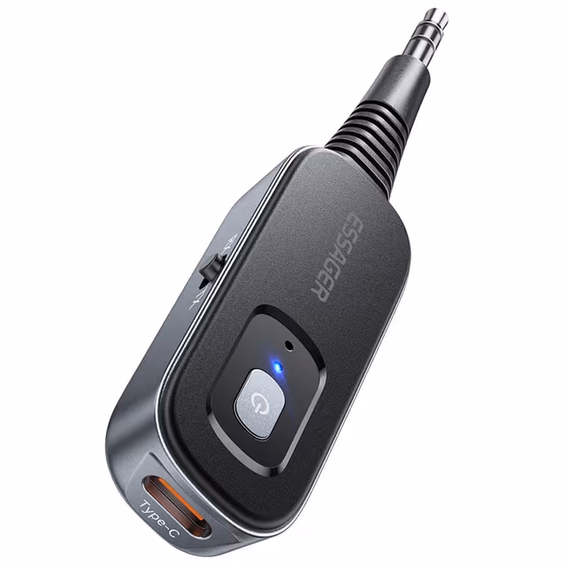 Bilstereo Bluetooth - sendermottaker 3,5 mm AUX - adapter for høyttalerforsterker