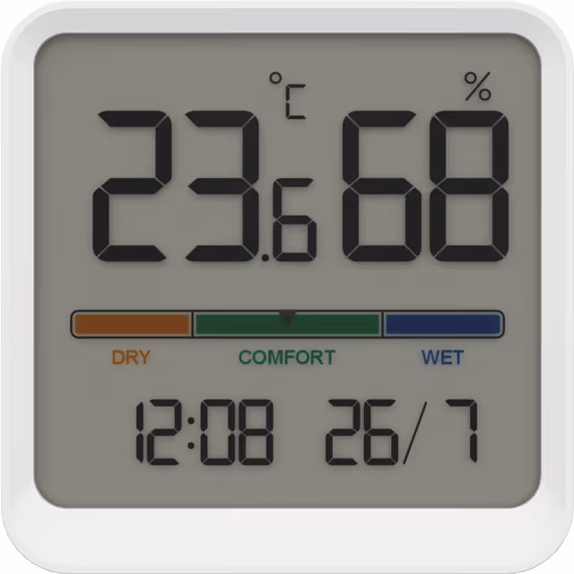 Apt hygrometer og termometer (hvit)