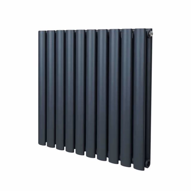 Oval søyle radiator - 600mm x 600mm - Antrasittgrå
