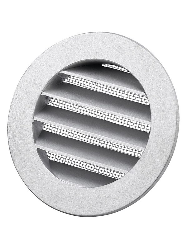 Duka Metal grate Dusav Ø100mm with flange and with fly net aluminium