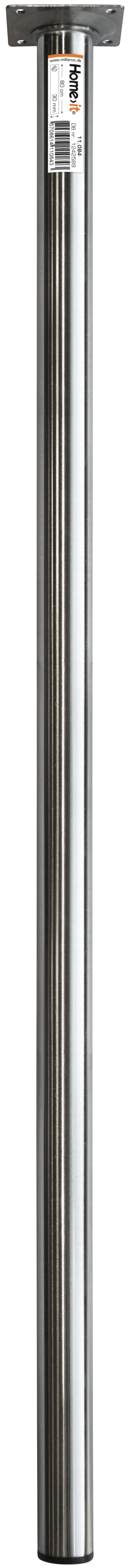 Bordben 80 cm. - dia. 30 mm. - børstet stål