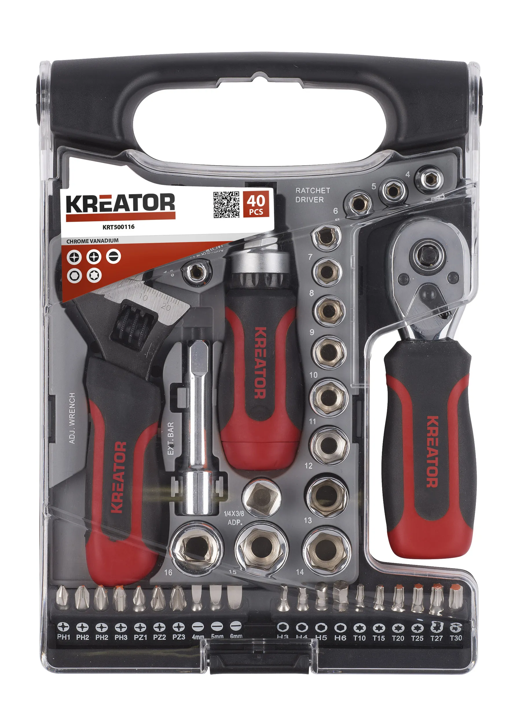 Verktøysett 1/4-3/8" 40 deler