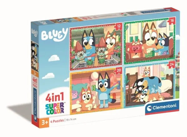 Clementoni Jigsaw Puzzle 4in1 Bluey Gulv