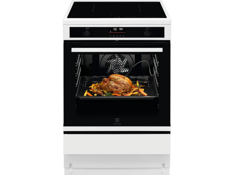 Electrolux 600 SteamBake induksjon 60 cm pyrolyse (hvit)
