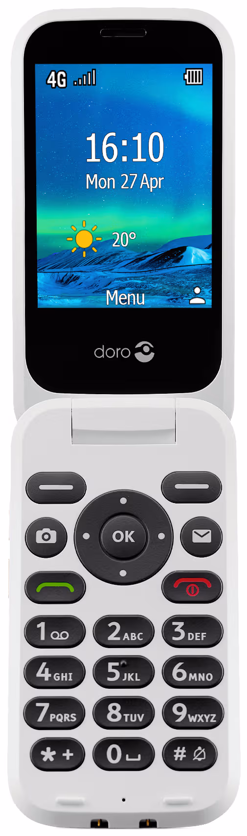 Doro 6881 mobiltelefon (rød/hvit)