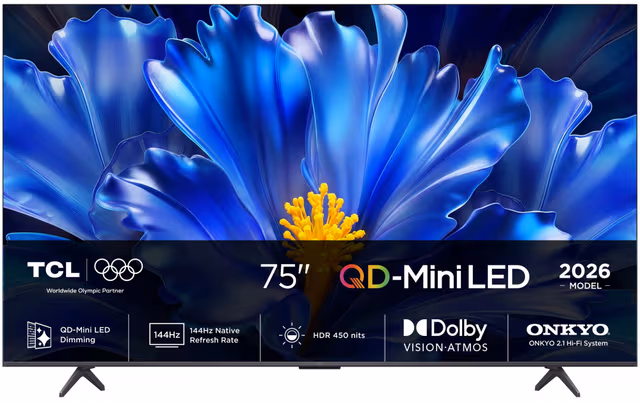 TCL 75" QLED810L 4K QD-Mini LED TV (2026)