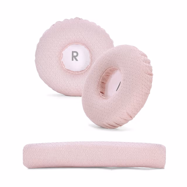 Erstatningsøreputer og hodebøylesett kompatibelt med JBL JR300, T450BT, T500BT, Tune600 - Fotballnettstil Rosa