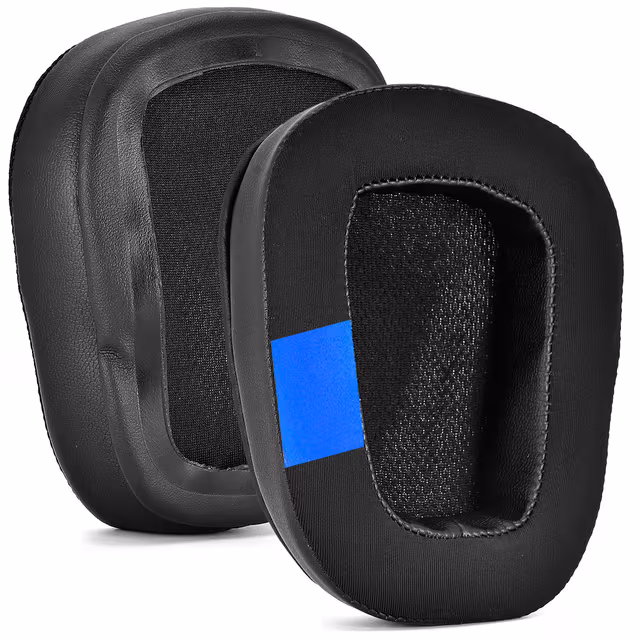 Erstatningsøreputer med øreputetrekk i Memory Foam for Logitech G633/G933 Sort