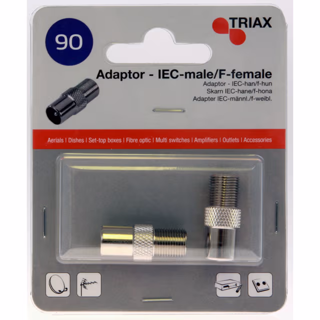 Triax adapter IEC-hann/F-hunn (2 stk)