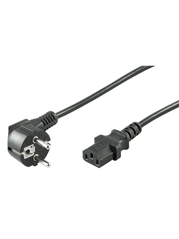 Pro Power cable C13 1x90° - Svart - 1.5 m