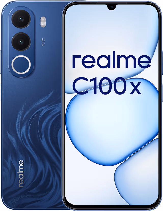 realme C100x smarttelefon 4/256GB (mørkeblå)