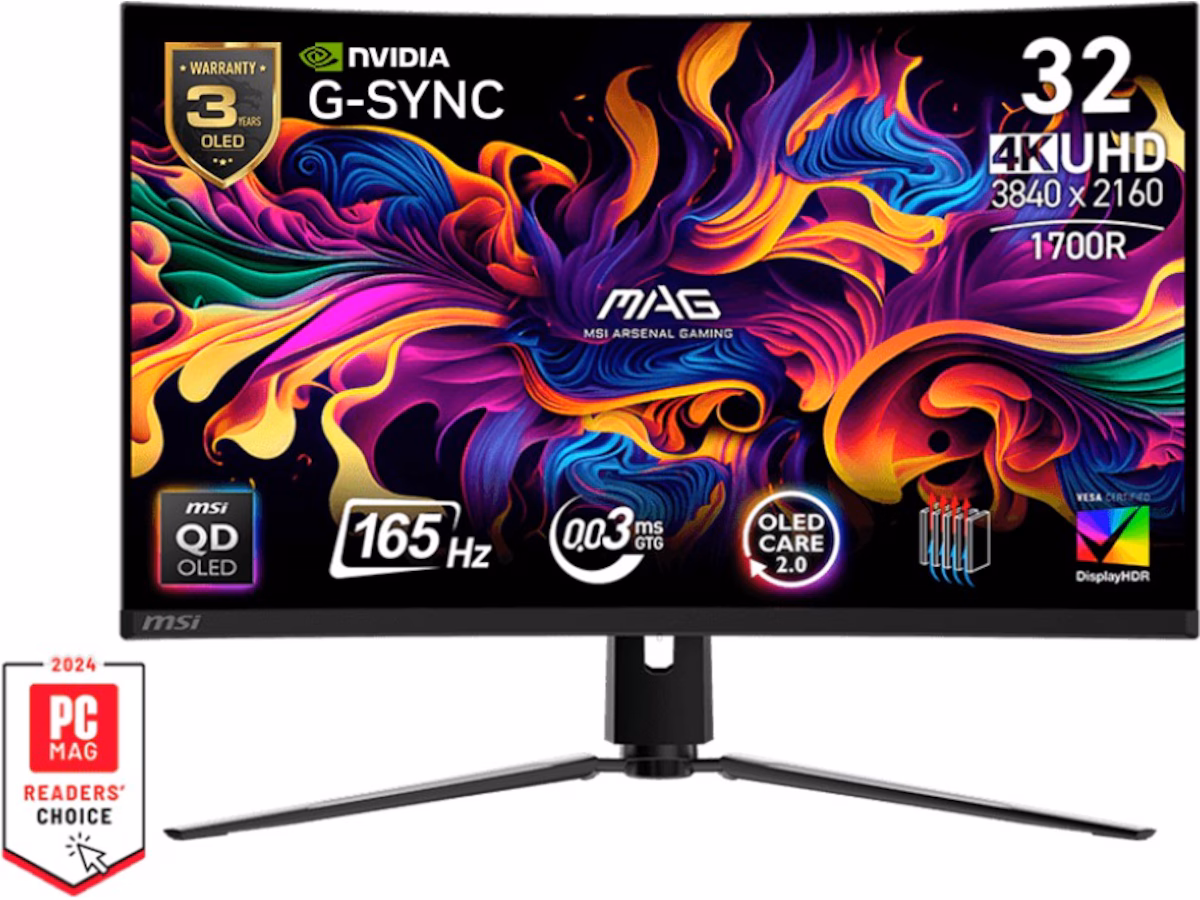 MSI 32" 4K curved gamingskjerm MAG 321CUP QD-OLED