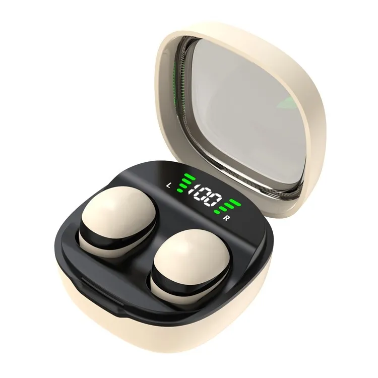 Trådløse hodetelefoner med øretelefon, HiFi-stereolyd, Bluetooth - Sleep HD, basslyd - Beige