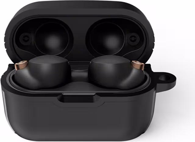 TPU Beskyttelsesetui Kompatibelt med Sony WF-1000XM4 Trådløse Bluetooth Ørepropper - Antifall, Støvtett Sort