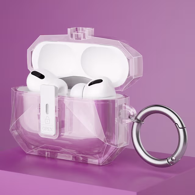 COTECI For AirPods Pro 3 Beskyttende Etui Med Metallkrok - Rosa