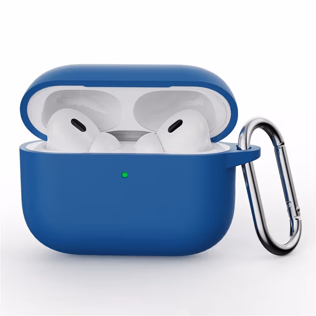 Til AirPods Pro 3 Silikondeksel Integrert Bluetooth-øretelefondeksel med krok - Lake Blue