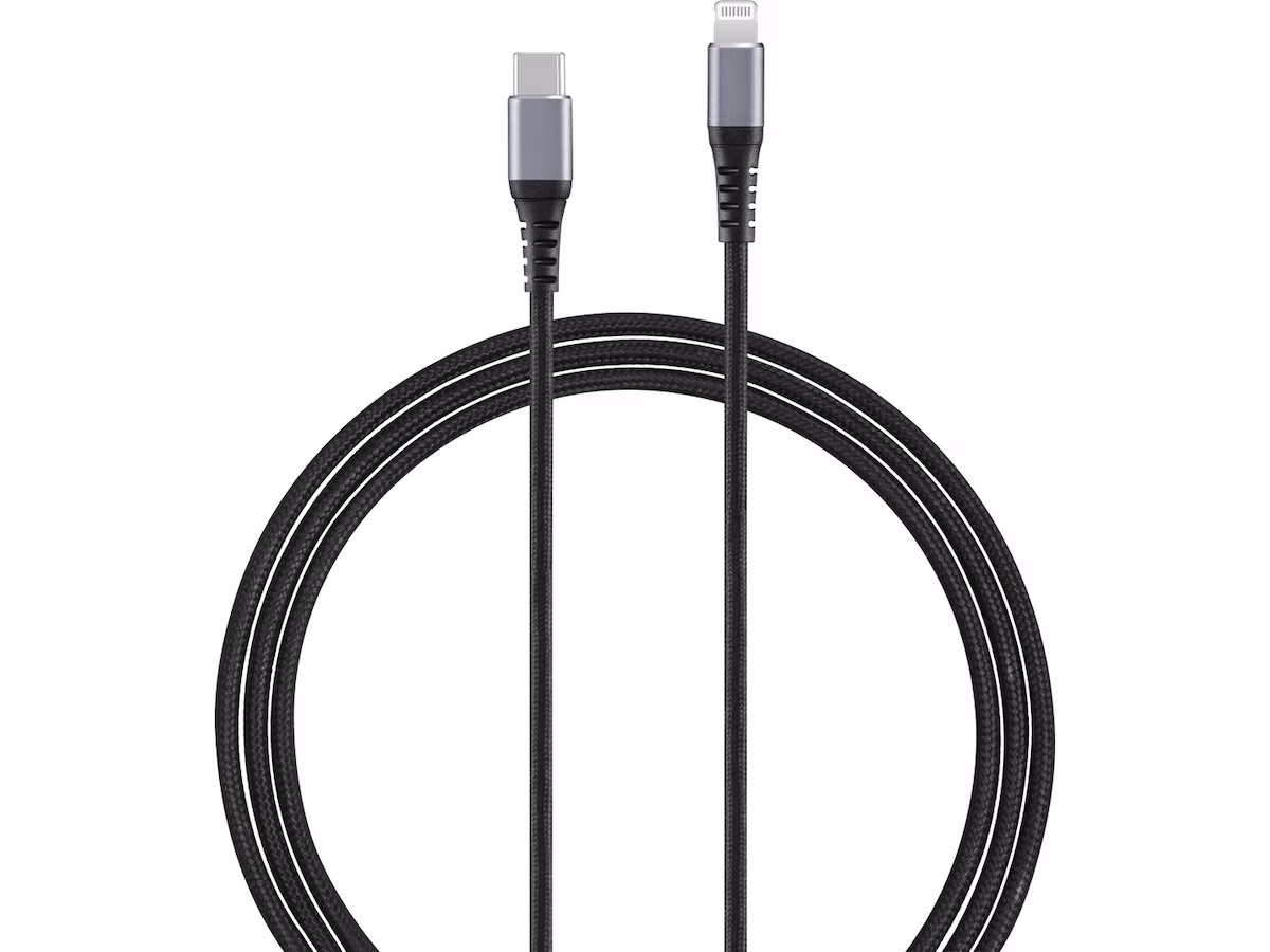 Andersson Flettet USB-C til Lightning kabel 1,5m (sort)