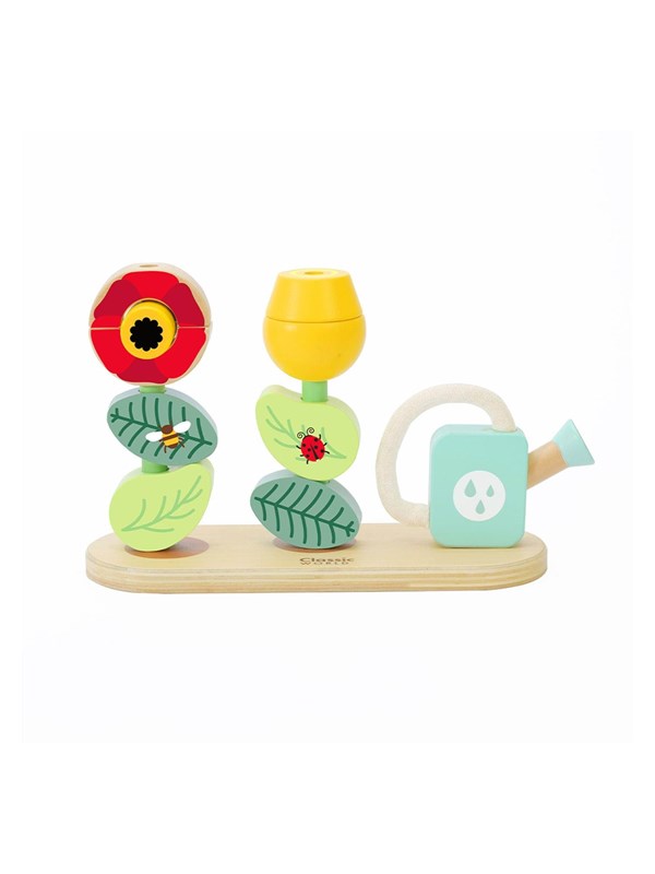 Classic World Wooden Stacking Puzzle Flower Garden 11 pcs