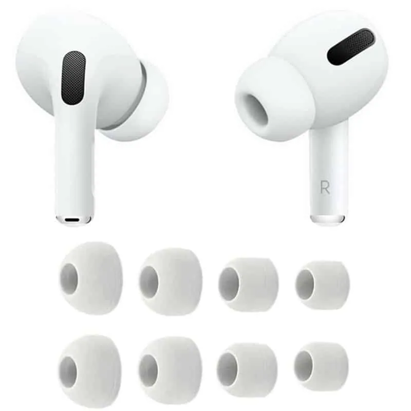 AirPods Pro Silikonputer 8-pakning (XS/S/M/L) - Hvit