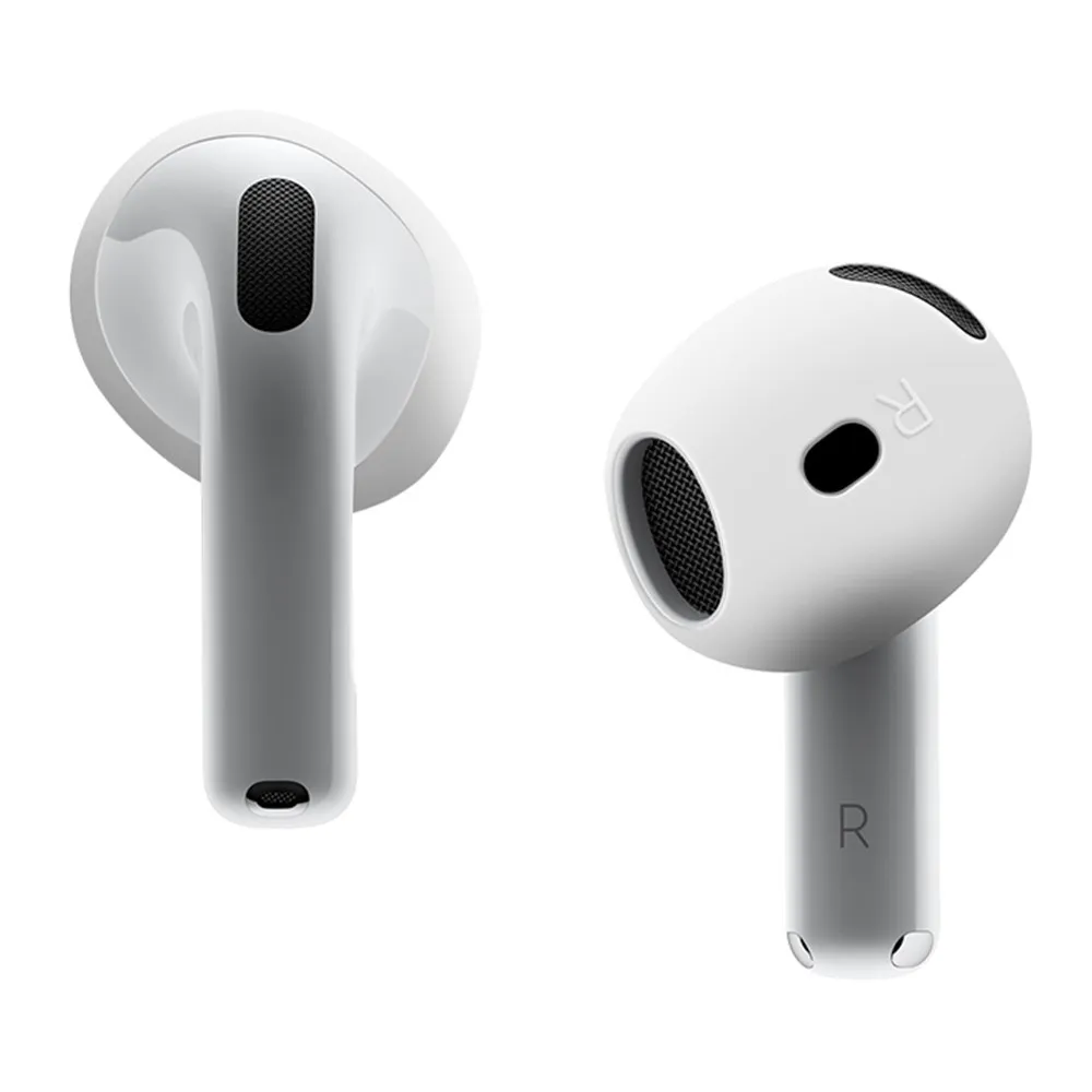 For AirPods 4 ørepropper Sklisikkert silikonetui Ørepropper Ørepropper - Hvit