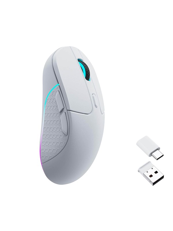 Keychron M3 RGB Light 79g Wireless 1K - Gaming mus - Optisk - 5 - Hvit med RGB lys