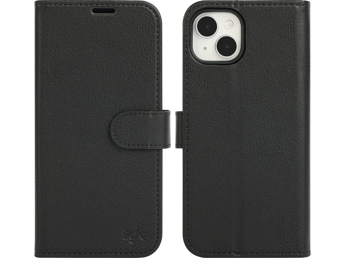iiglo iPhone 15 Plus 2-i-1 Lommebokdeksel (sort)