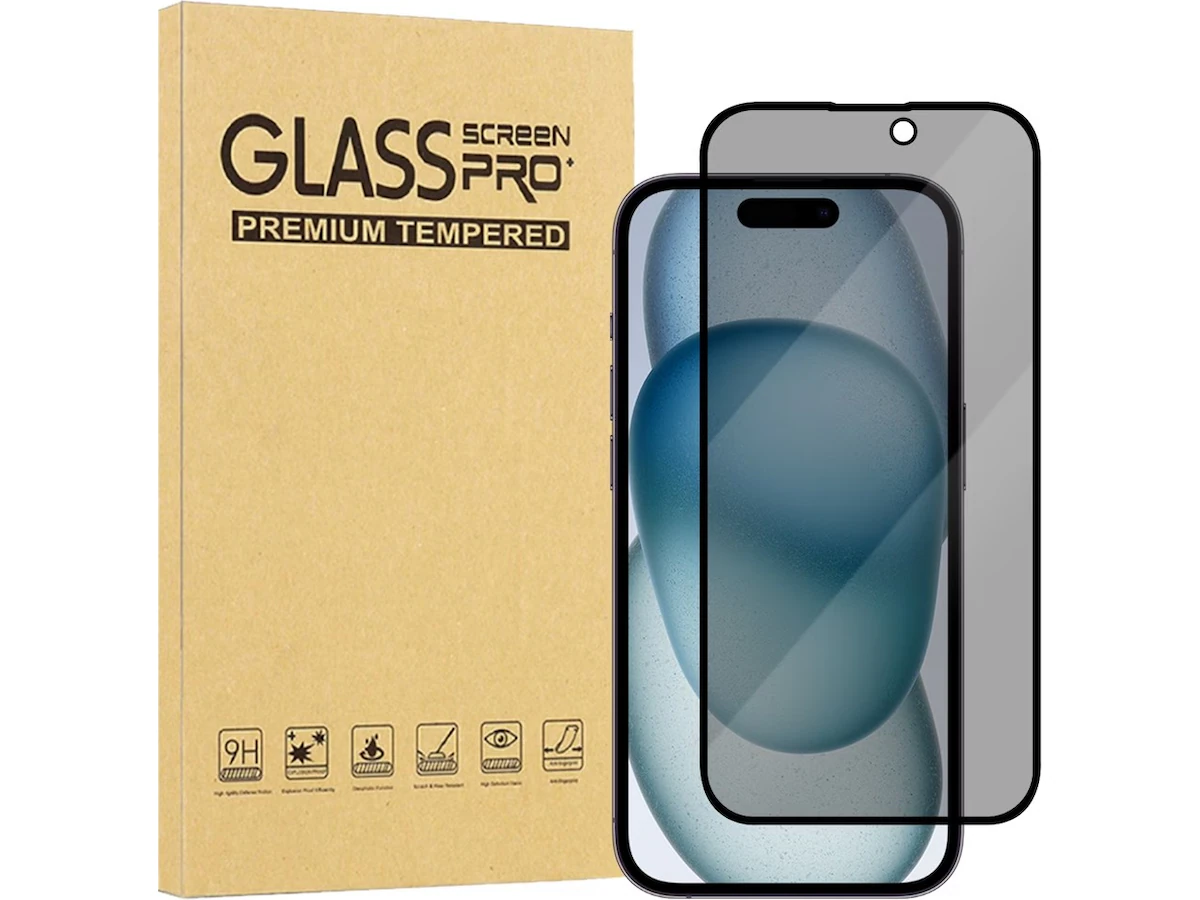 iiglo iPhone 16 Plus / 15 Plus 3D Privacy Skjermbeskytter