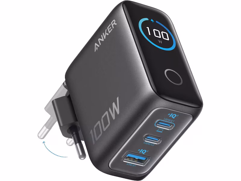 Anker 100W 3 porter vegglader (sort)