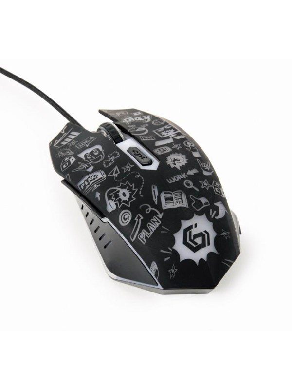 Gembird Wired optical mouse 6B Grafix - Mus - Optisk - 6 - Svart