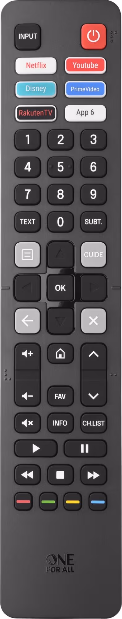 One For All, URC4916 reservefjernkontroll Hisense TV (sort)