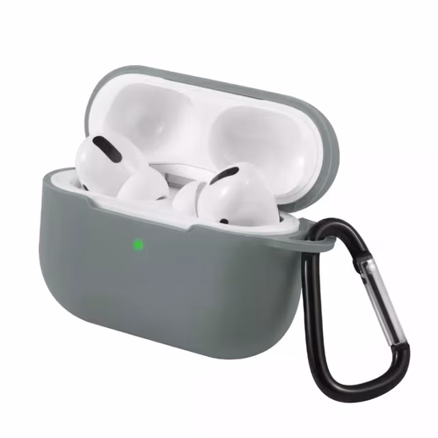 Silikonskall med krok for Airpods Pro, Grå