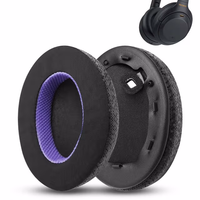 Erstatningsøreputer for Sony WH-1000XM4 hodetelefoner - Svart/Lilla
