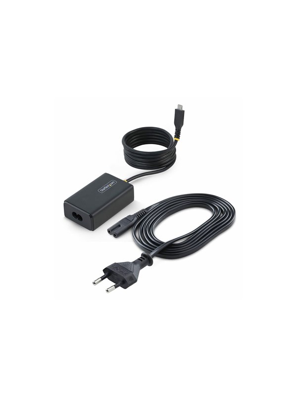 StarTech.com - USB-C power adapter - with 1.5m Tethered USB-C Cable - 65 Watt Strømforsyning (PSU) - 65 Watt - ATX - 80 Plus