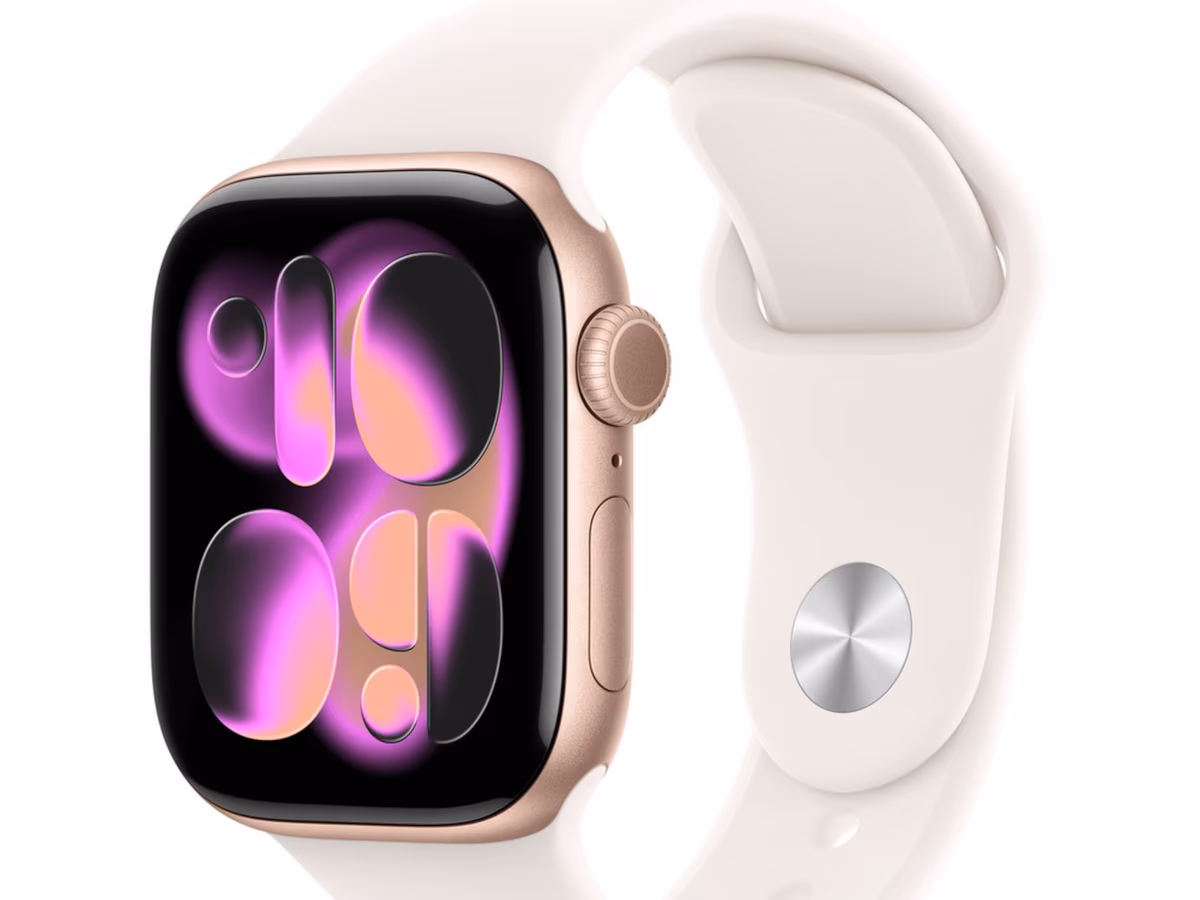 Apple Watch Series 11 GPS + Cellular 42mm Rose Gold Aluminium Case with Light Blush Sport Band - S/M