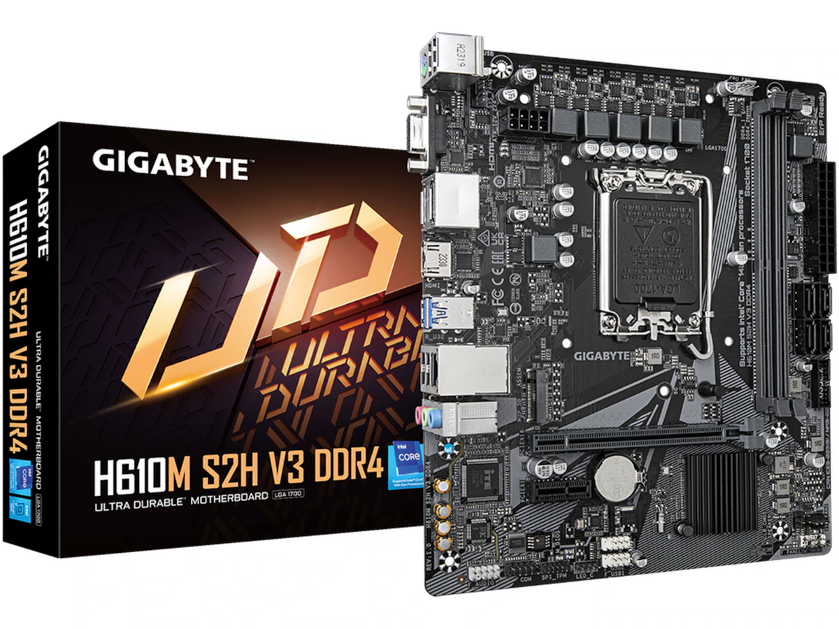 GIGABYTE H610M S2H V3 DDR4 Hovedkort - Intel H610 - Intel LGA1700 socket - DDR4 RAM - Micro-ATX