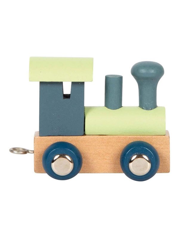 Small Foot - Wooden Letter Train Polar - Locomotive Blue Green - 12 pieces