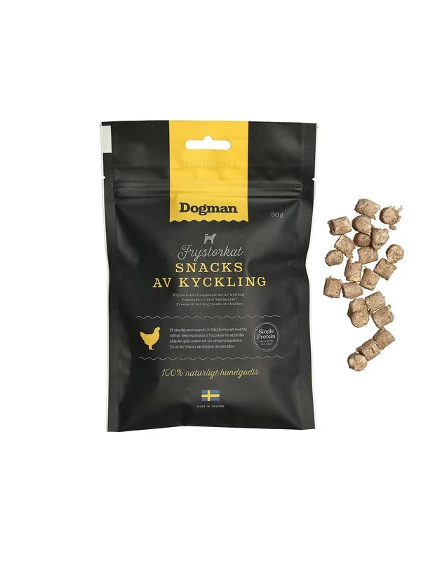 Dogman Hundegodbiter Frysetørkede kyllingsnacks 50g