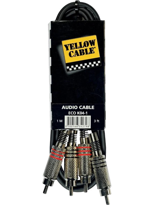 Yellow Cable K04-1 - 2 x RCA - 2 x RCA-kabel 1m.