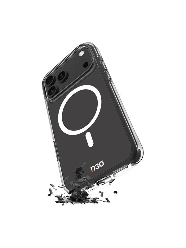 Puro Impact Clear D3O TPU+PC Case Compatible with MagSafe for iPhone 17 Pro - Transparent
