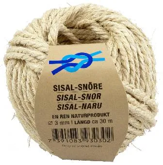 Bindgarn sisal 3,0mmx30m hvit