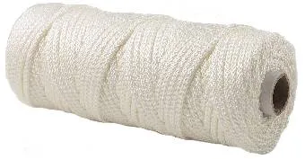 Garn kryssflettet nylon 2mm hvit