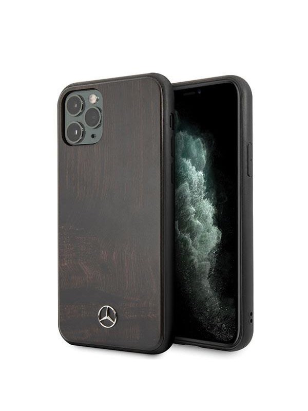 Mercedes Wood Line Rosewood Case for iPhone 11 Pro Max - Brown
