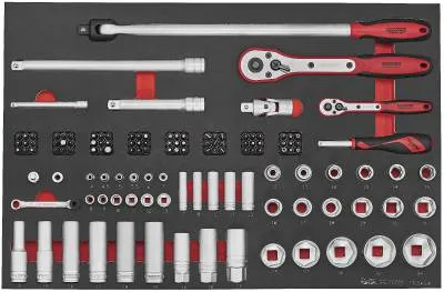 Topnøglesett med 126 deler med 1/4" og 1/2" firkantfeste Teng Tools TTESK126