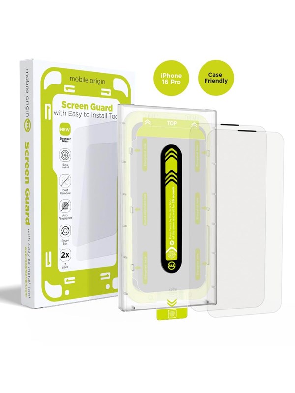 Mobile Origin Screen Guard with easy applicator - 2 pack - iPhone 16 Pro